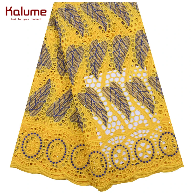 

Kalume Hot Selling 100% Cotton African Dry Lace Fabric Nigerian Lace Fabric 2020 High Quality Swiss Voile In Switzerland F1976
