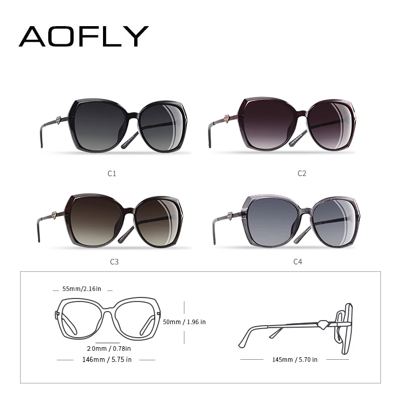 AOFLY фирменный дизайн, модные поляризованные солнцезащитные очки для женщин, роскошные женские солнцезащитные очки в форме бриллиантов, женские градиентные оттенки, UV400