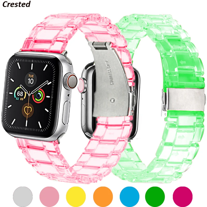 Ремешок прозрачный для Apple Watch 6 band 44 мм 40 резиновый браслет iWatch 42 38 watch series 3 4 5 se |