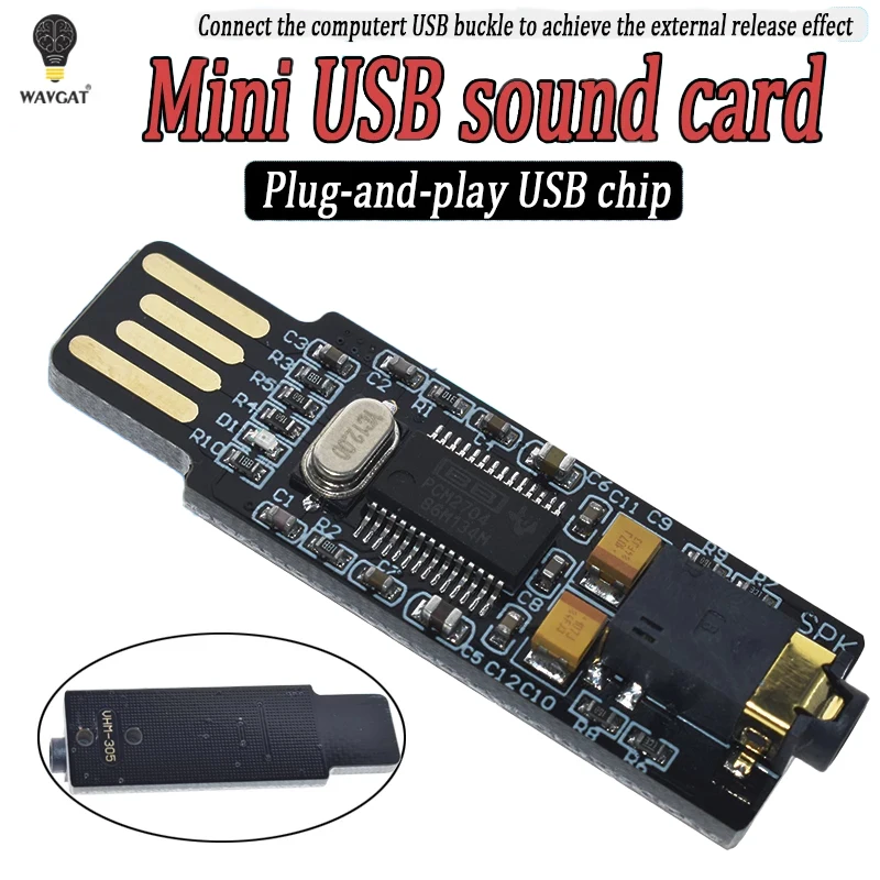 Плата WAVGAT Mini PCM2704 USB Аудио Звуковая карта DAC декодер Бесплатный привод для ПК и