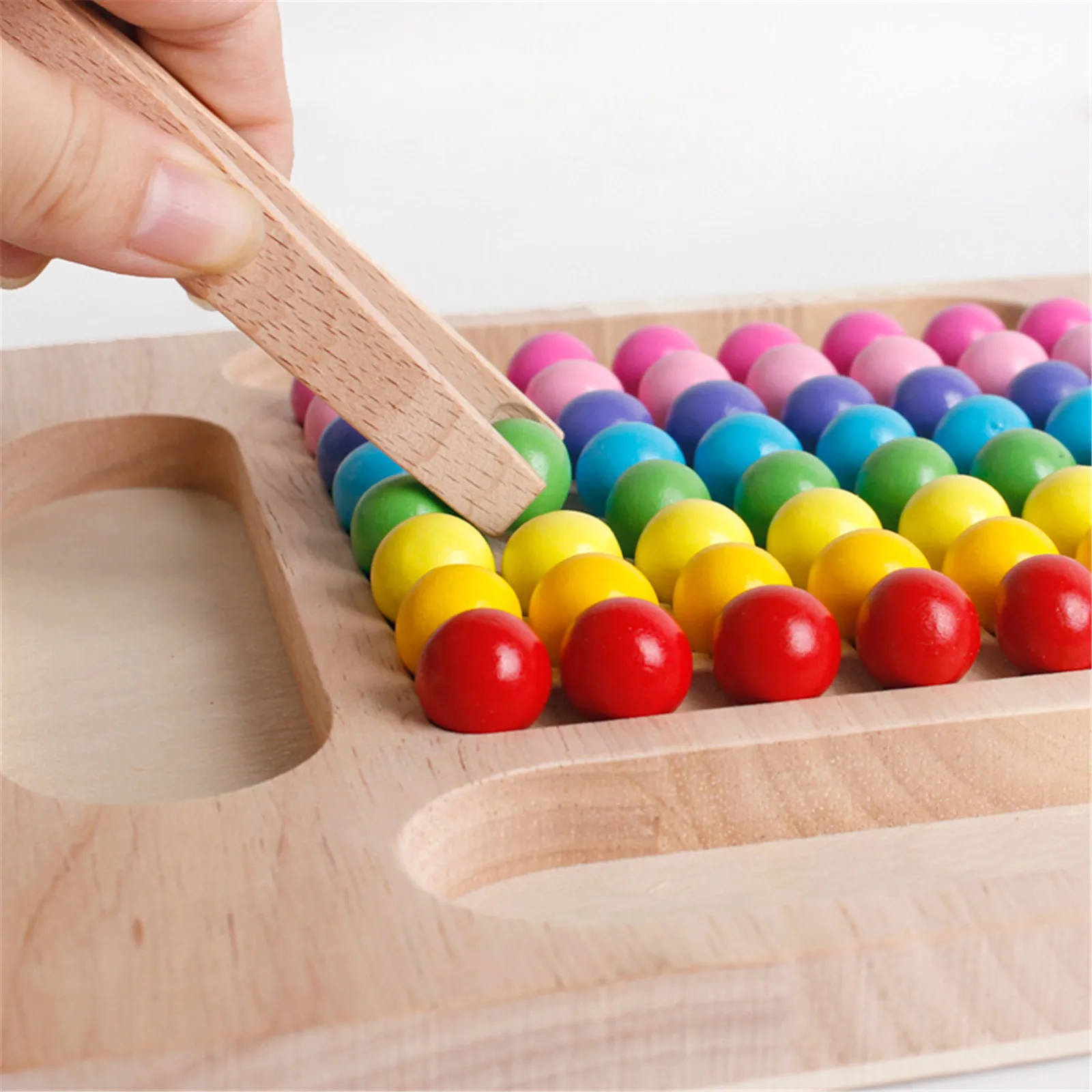 

Wooden Fun Board Game Imagination Educational Toy Rainbow Bead Game For Kids Birthday Gift Early Learning Sets montessori