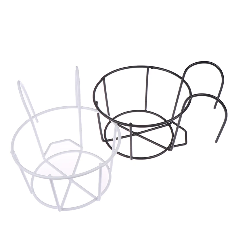 3Sizes Outdoor Hanging Basket Plant Iron Racks Garden Supplies Fence Balcony Round Flower Pot Home Decoration | Дом и сад