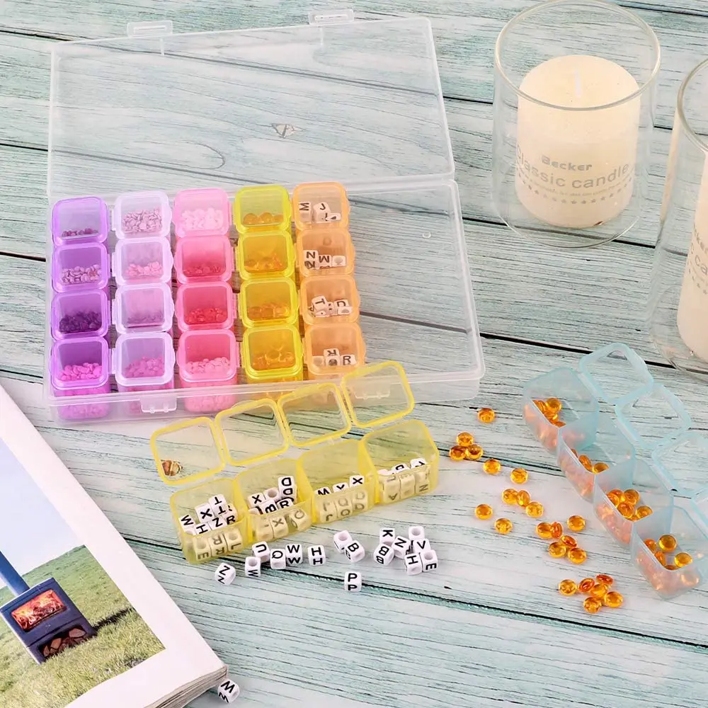 

28 grid Dismountable diamond painting Accessories Diamond Embroidery Cases PP plastics Box Organizer Home Storage boxes 2019