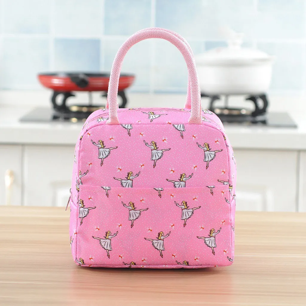Сумка для еды bolsa termica, модная сумка для обеда, портативная, водонепроницаемая, толщина, для пикника, школы, офиса, с цветочным принтом, d90814