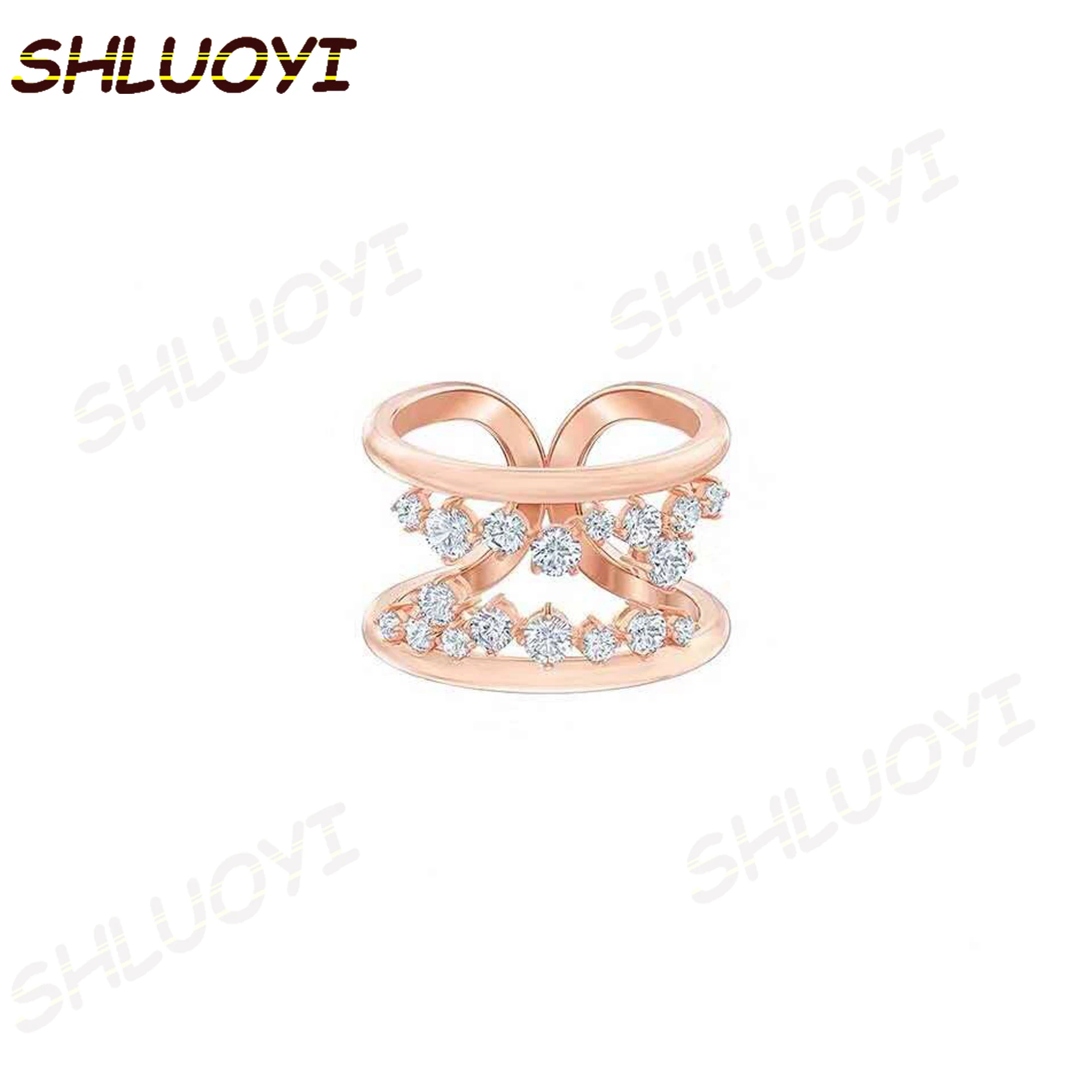

SHLUOYI high quality SWA, noble cocktail, hollowed out lady Charm Ring fashion jewelry