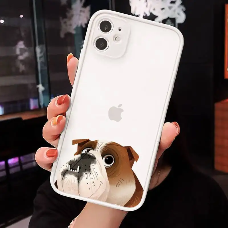 

Dog French Bulldog Phone Case Matte For iPhone 12 Mini 11 Pro XR XS Max 7 8 Plus X Hard PC Back Cover