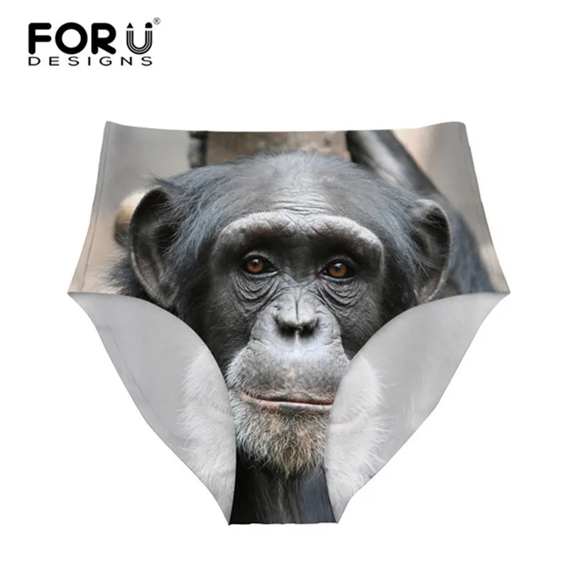 FORUDESIGNS/забавные 3D с принтом панда Для женщин Высокая Талия Нижнее белье пикантные