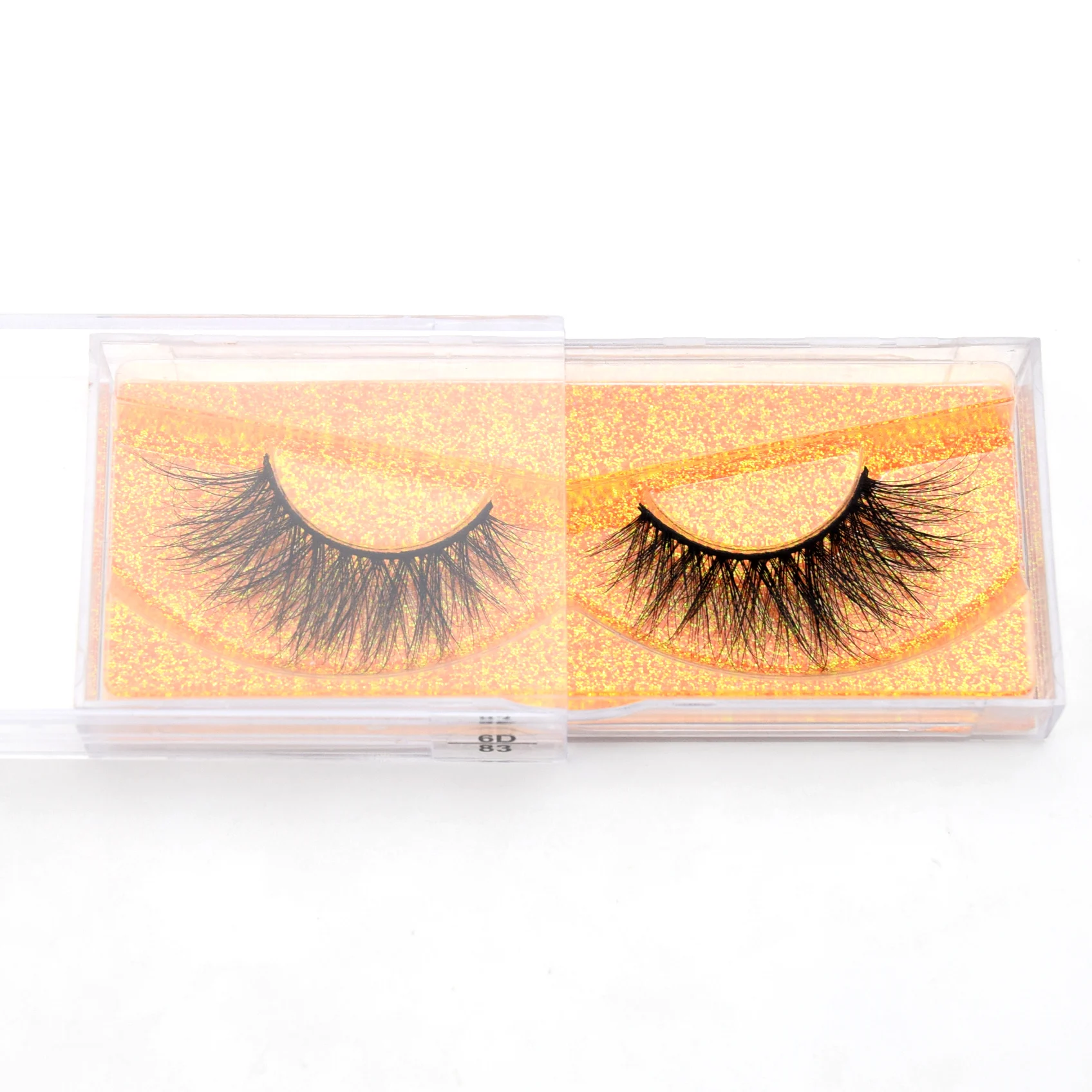 

visofree 6D Mink Eyelashes Dramatic Long Eyelashes Makeup Full Strip Lashes False Eyelashes Reusable faux cils orange lash cases