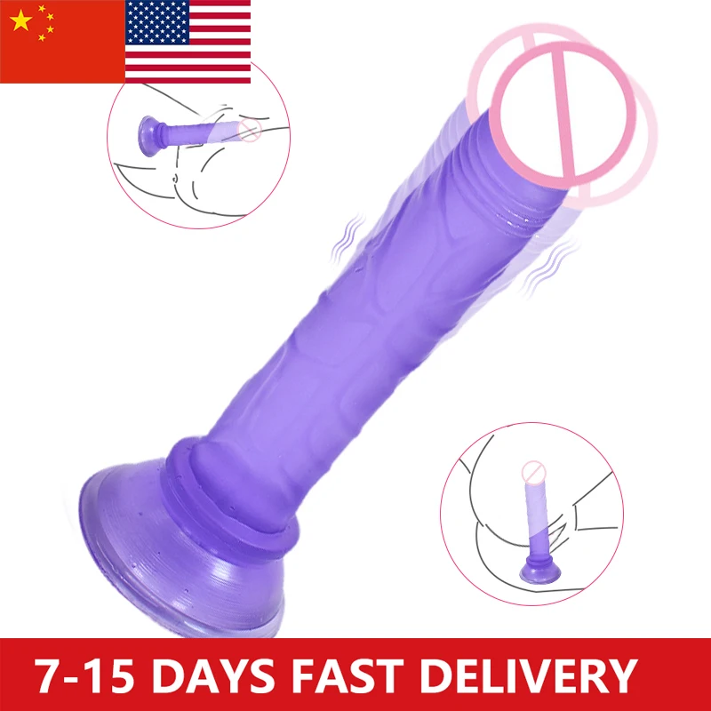 Фаллоимитатор силиконовый с присоской для женщин мастурбация секс игрушка