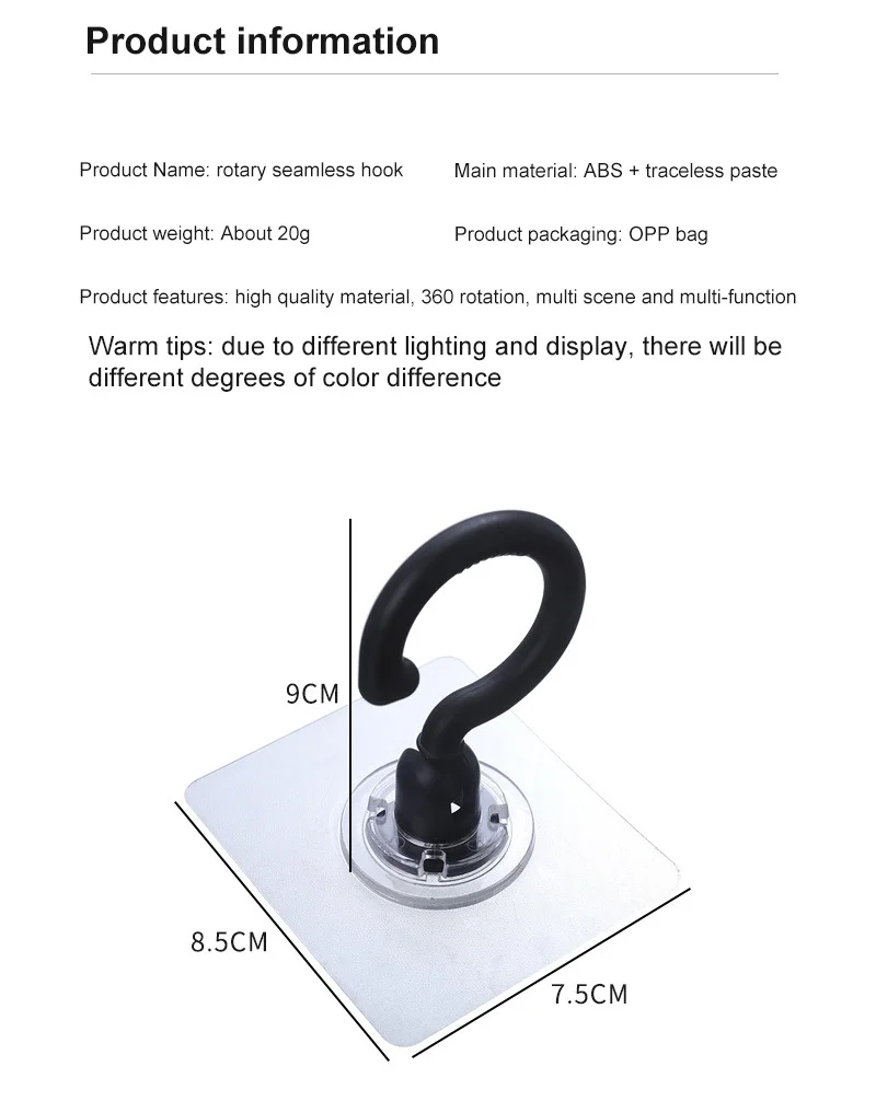 

Strong Self Adhesive Hooks Ceiling Rotary Hook Door Wall Hangers Hooks Multi-function Kitchen Hook Key Kitchenware Clothes Hook