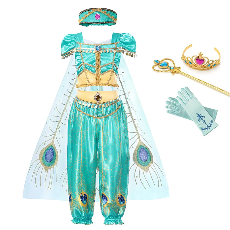 Costume set A3 Детская одежда для девочек Принцесса Жасмин платье Лампа Аладдина Косплэй костюм детский костюм на Хеллоуин; рождественское праздничное платье для девочек Ролевые костюмы - Цвет: Costume set A3