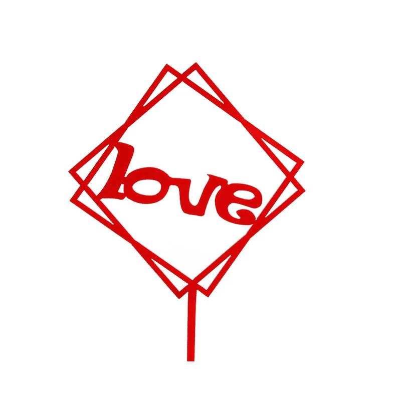 1 шт. Топпер для торта на день рождения топ флажки черного красного цветов любимой