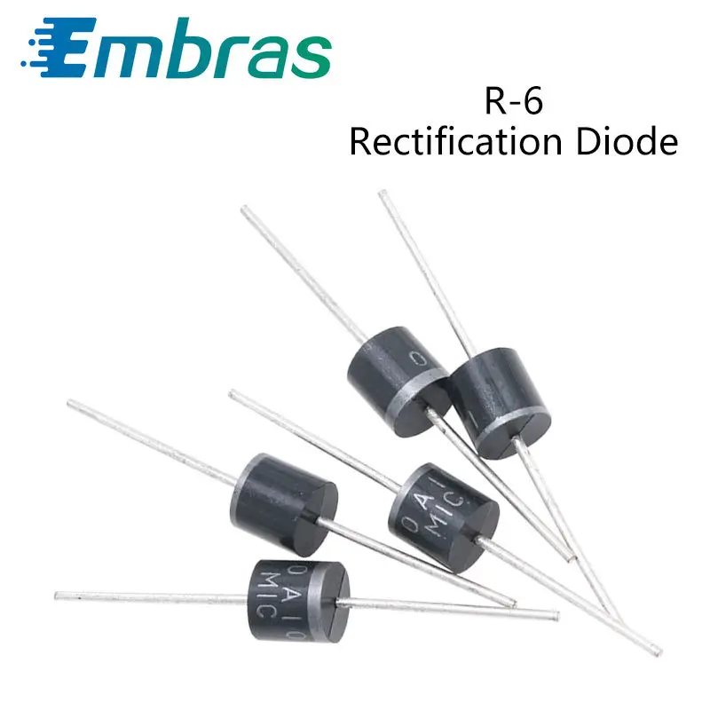 10 шт. с выпрямительным диодом R-6 6A4 6A6 6A8 6A10 10A4 10A6 10A10 20A10 FR604 FR607 FR608 HER604 HER607 HER608 6A 400V 600V