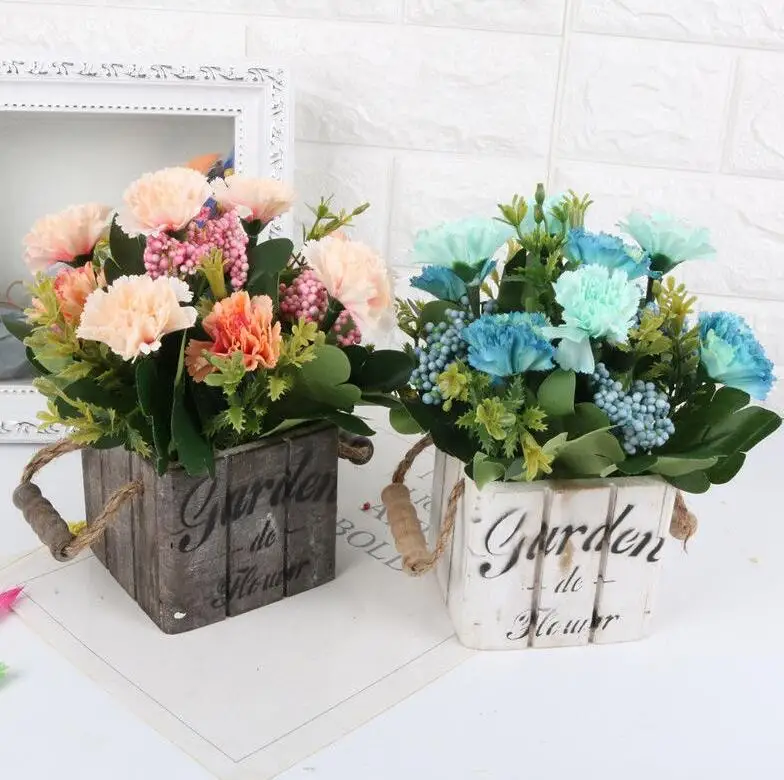 Горшок для садового растения старинный деревянный цветочный горшок корзина