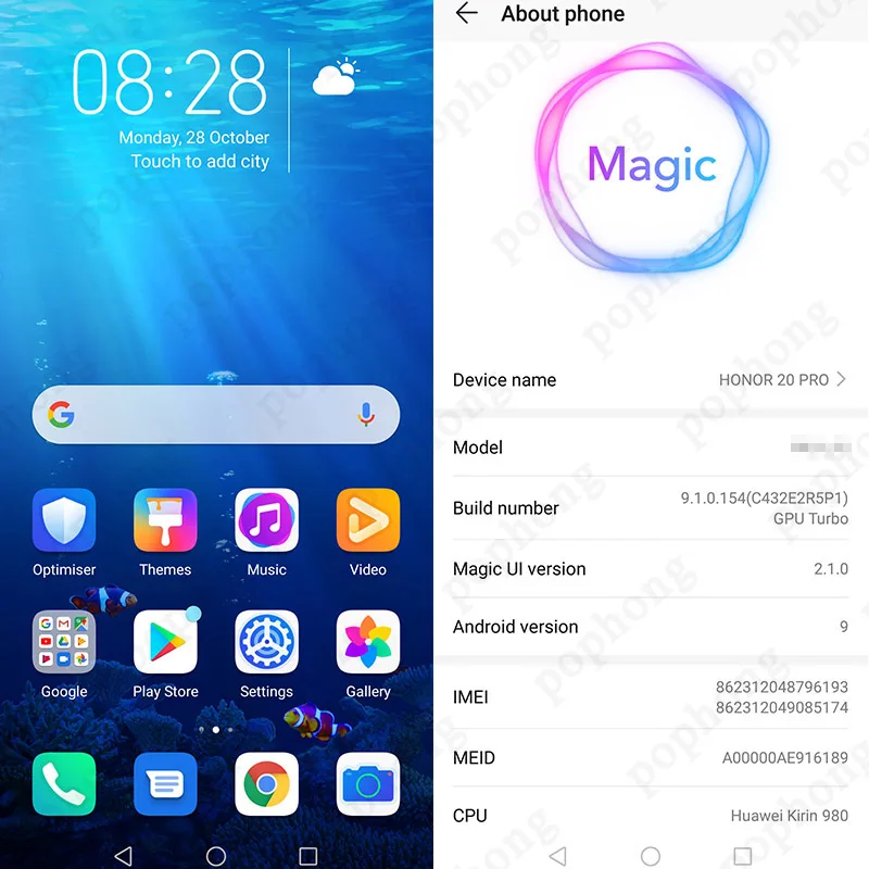 Глобальная прошивка поддержка HONOR 20 Pro мобильный телефон 6 26 дюймов Kirin 980 Octa Core