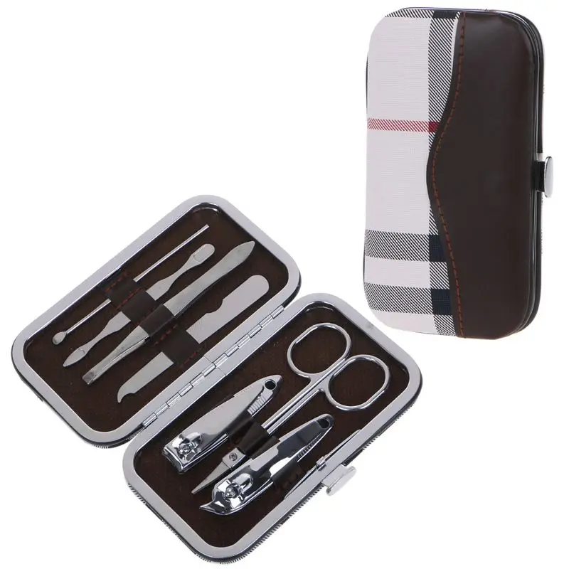 

7pcs Manicure Set, Nail Tools, Men Women Stainless Steel Manicure Pedicure Nail Clipper Set Travel Grooming Kits