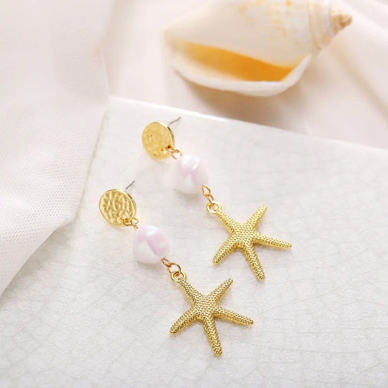 Богемные натуральные серьги-капли из ракушки для женщин и девушек модные