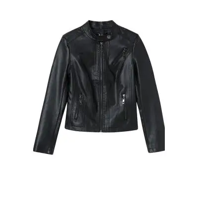

2020 new leather jacket women's autumn motorcycle jacket plus size fashion artificial leather coat pink leather coat