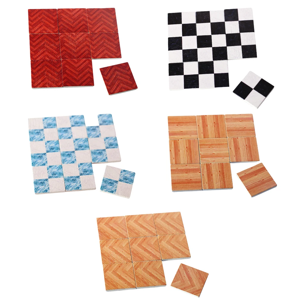 

Set of 9 Handmade 1/6 1/12 Scale Doll House Floor Sticker Wall Decal BJD Doll Scene Model Kitchen Decoration Accessories