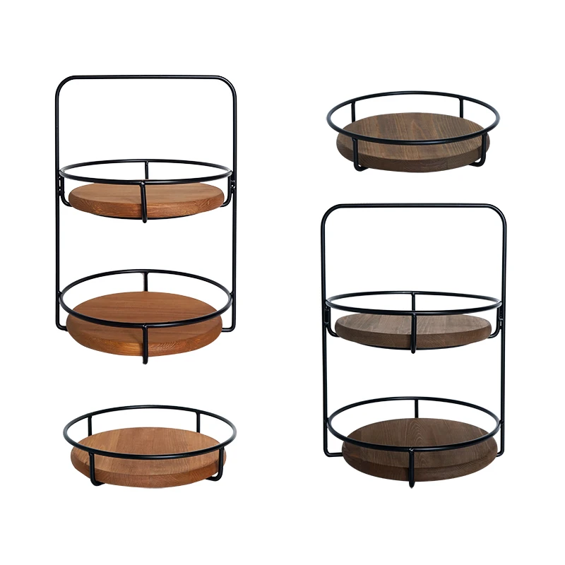 

antique Europe style metal frame wooden beautiful round trays