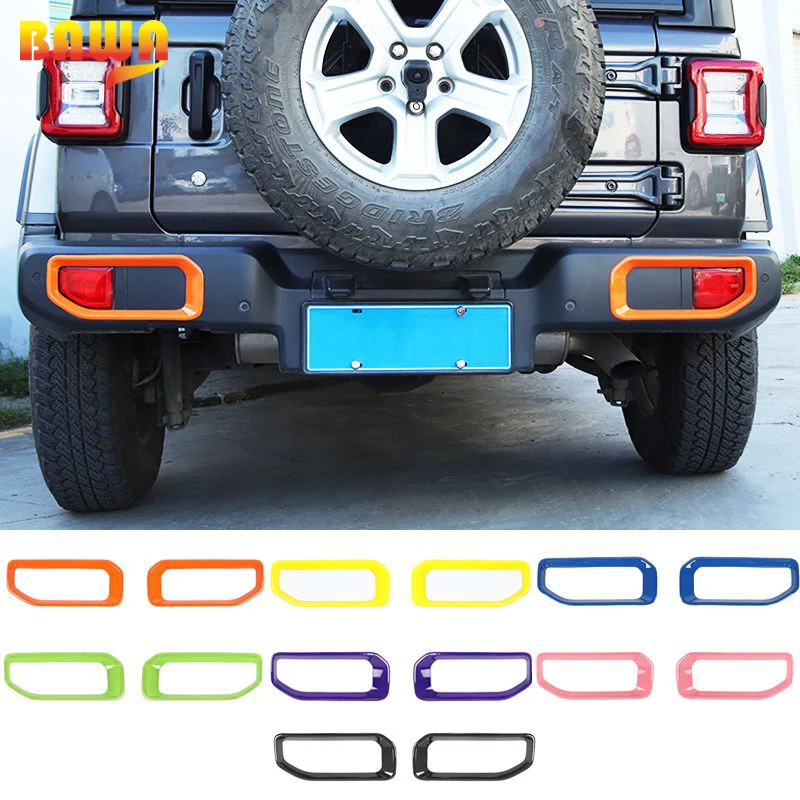 

Декоративные аксессуары BAWA для Jeep Wrangler JL 2018 ABS крышка задних противотуманных фар светильник Декоративные наклейки для Jeep Wrangler jl
