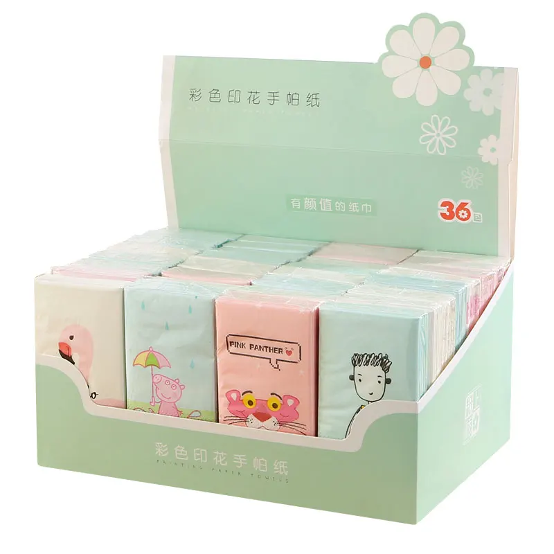 10 шт. Творческий мультфильм носовой платок с принтом Бумага Портативный Упаковка