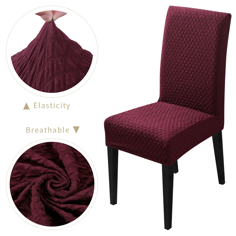 Эластичный Чехол для стула вязаный жаккардовый плотный эластичный чехол сидений