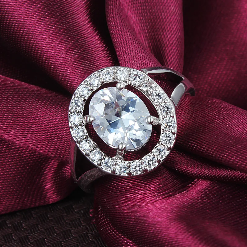 

Luxury Big Pigeon Eggs Zircon Wedding Rings Princess Cocktail Party Crystal Engagement Ring Anniversary Jewelry Valentine's Gift