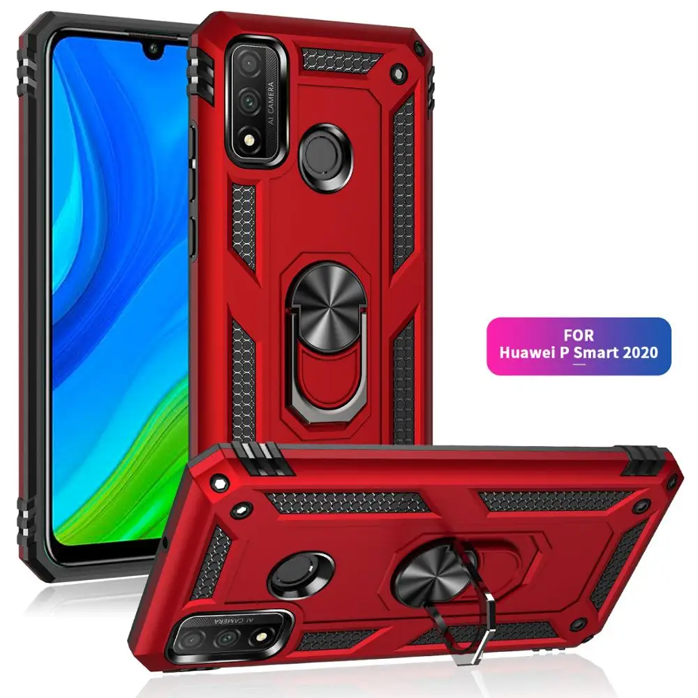 

For Huawei P20 P30 P40 Lite Pro Y5 Y6 Y7 2019 Armor Hybrid Rugged Kickstand Shockproof Hard Back Case TPU+Plastic Phone Cover