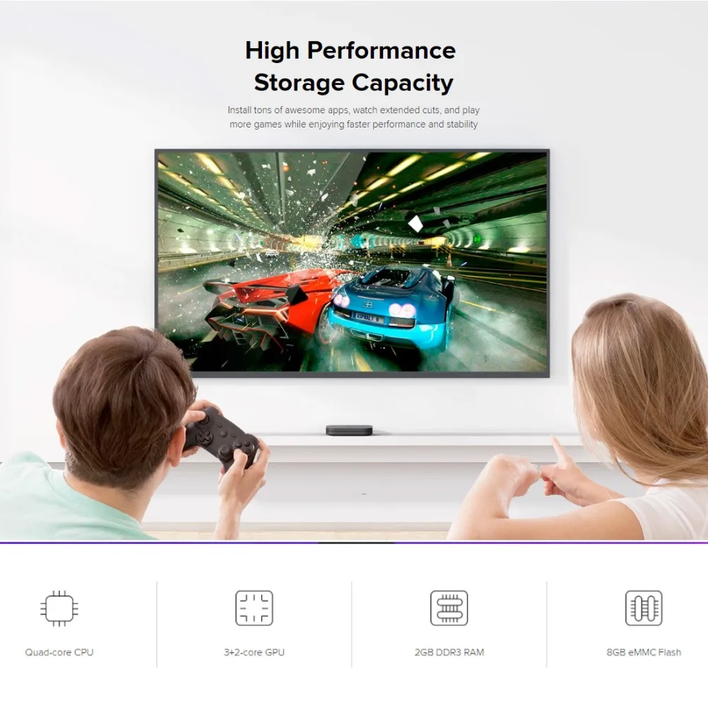 Оригинальная Европейская версия Xiaomi mi Box S 4 Android 8,1 4K четырехъядерный Смарт ТВ приставка 2 ГБ 8 ГБ HD mi 2,4G 5,8G WiFi BT4.2 Mali450 1000Mbp