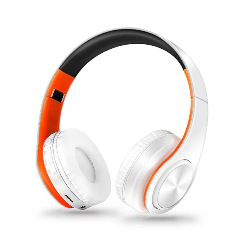6white orange Новые портативные беспроводные наушники Bluetooth стерео Складная гарнитура аудио Mp3 регулируемые наушники с микрофоном для музыки - Цвет: 6white orange