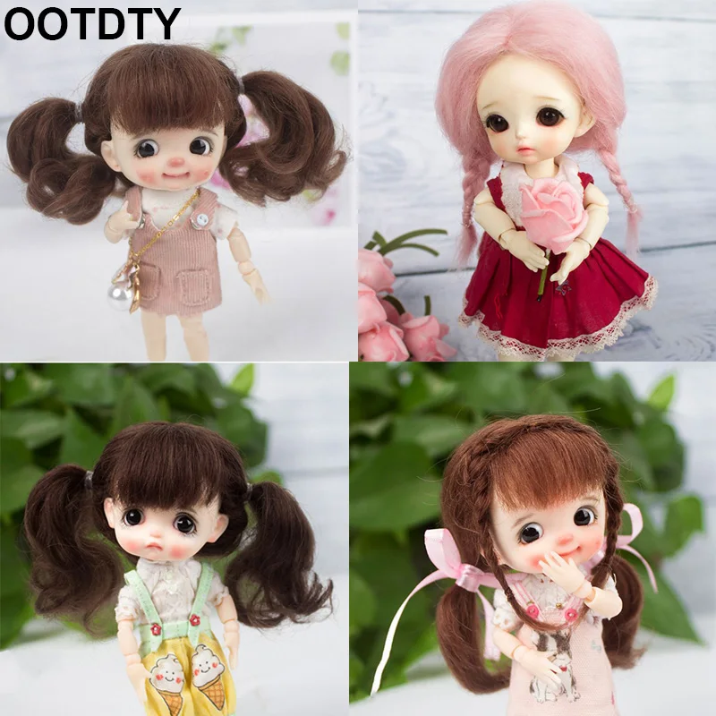 Прекрасный хвост 1/8 для куклы BJD & Kurhn парик из мягкого волокна Боб волосы 14 15 см