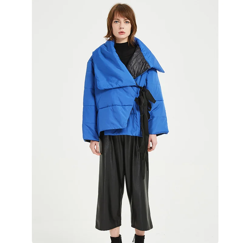 

Windbreaker coat women's autumn and winter cotton clothes design sense irregular minority temperament leisure cloak shawl