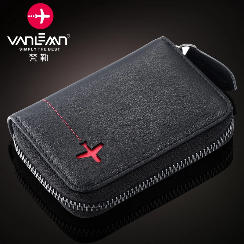 rfid card holder women genuine leather mens wallet business credit card holder men wallet card case coin purse man zippe pocket free global shipping