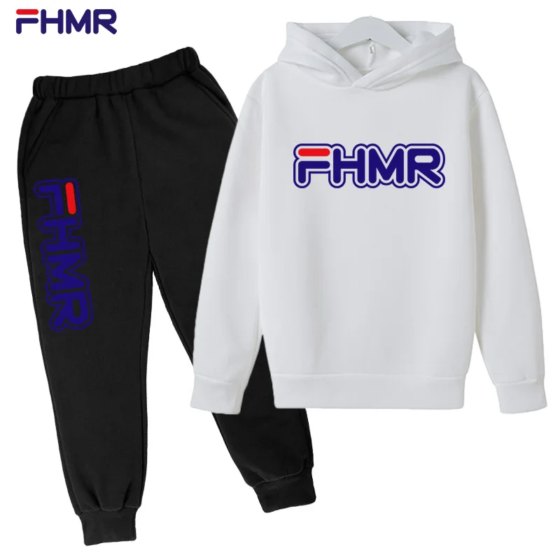 

FHMR Tracksuit 3-14 Years Children Hoodies Long Pants Clothing Sets Outfit Costume For Kids Sport Suit 2021 Autumn Boys Girls
