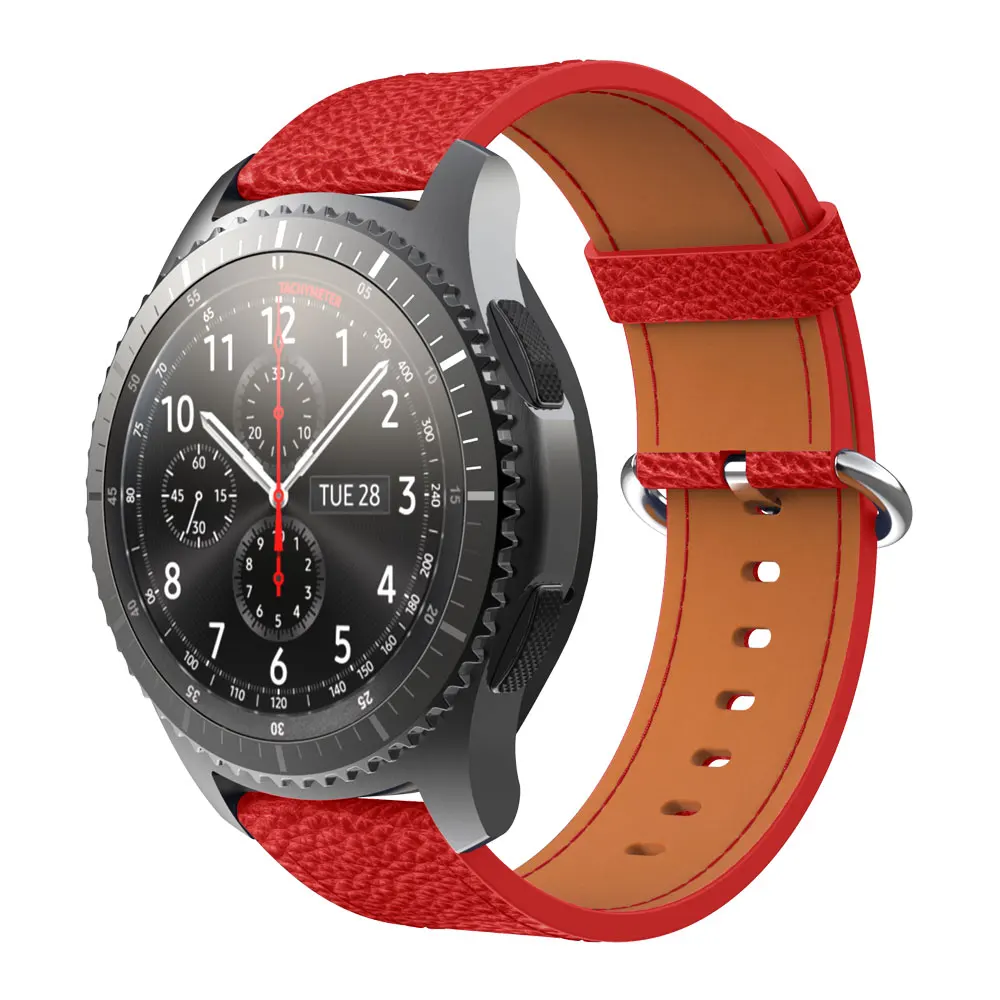 22 мм ремешок из натуральной мягкой кожи для часов samsung gear S3 для huawei watch GT 46 мм/Amazfit GTR 47 мм ремешки для браслетов