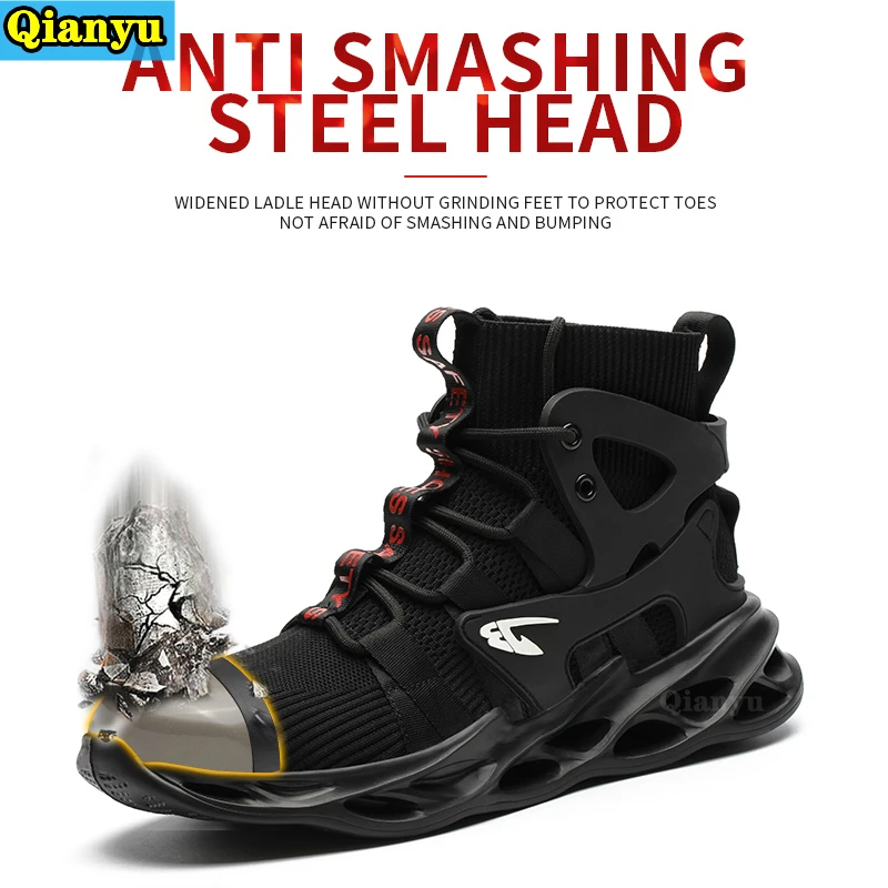 

2021Women and Men Work Safety Shoes Be Applicable Outdoor Steel Toe Anti Smashing Puncture Proof Work Boots