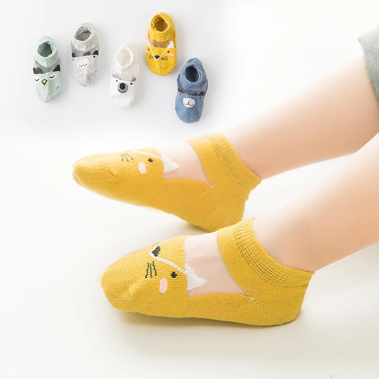 

5 пар, детские летние хлопковые носки-невидимки