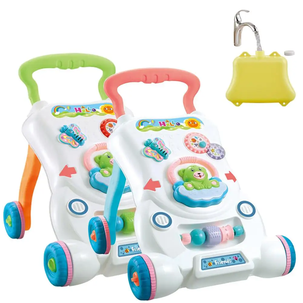 

High Quality Baby Walker Toys Multifuctional Toddler Trolley Sit-to-Stand ABS Musical Walker With Adjustable Screw For Toddler