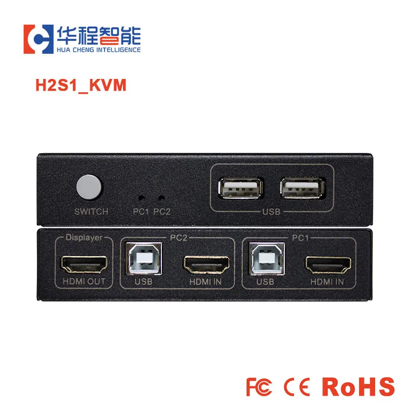

2 in 1 out HDCP USB hdmi-comparible KVM Switcher Ultra HD Video Switcher Converter For PS4 Projector PC Laptop KVM-H2