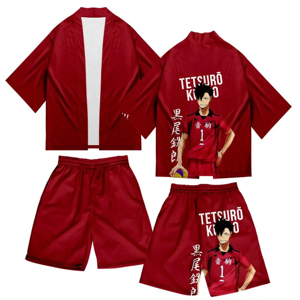 Новый сезон Haikyu! Летние японские кимоно и штаны в стиле Харадзюку комплект с