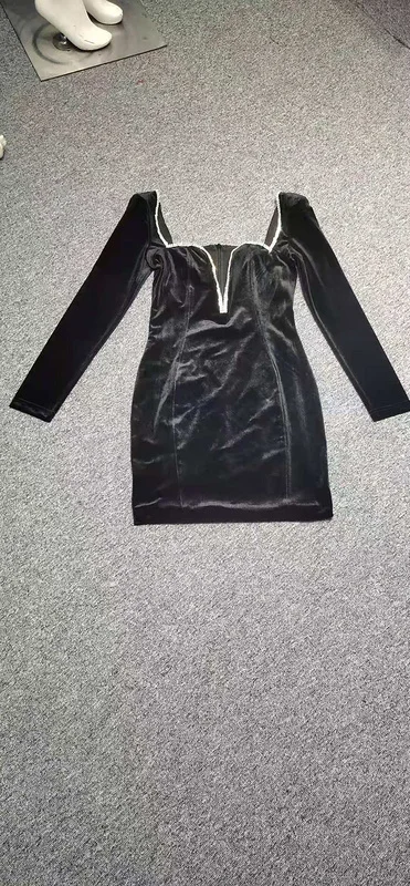 

2020 New Women black v neck long sleeve Vestidos Celebrity Evening Party bandage dress Wholesale
