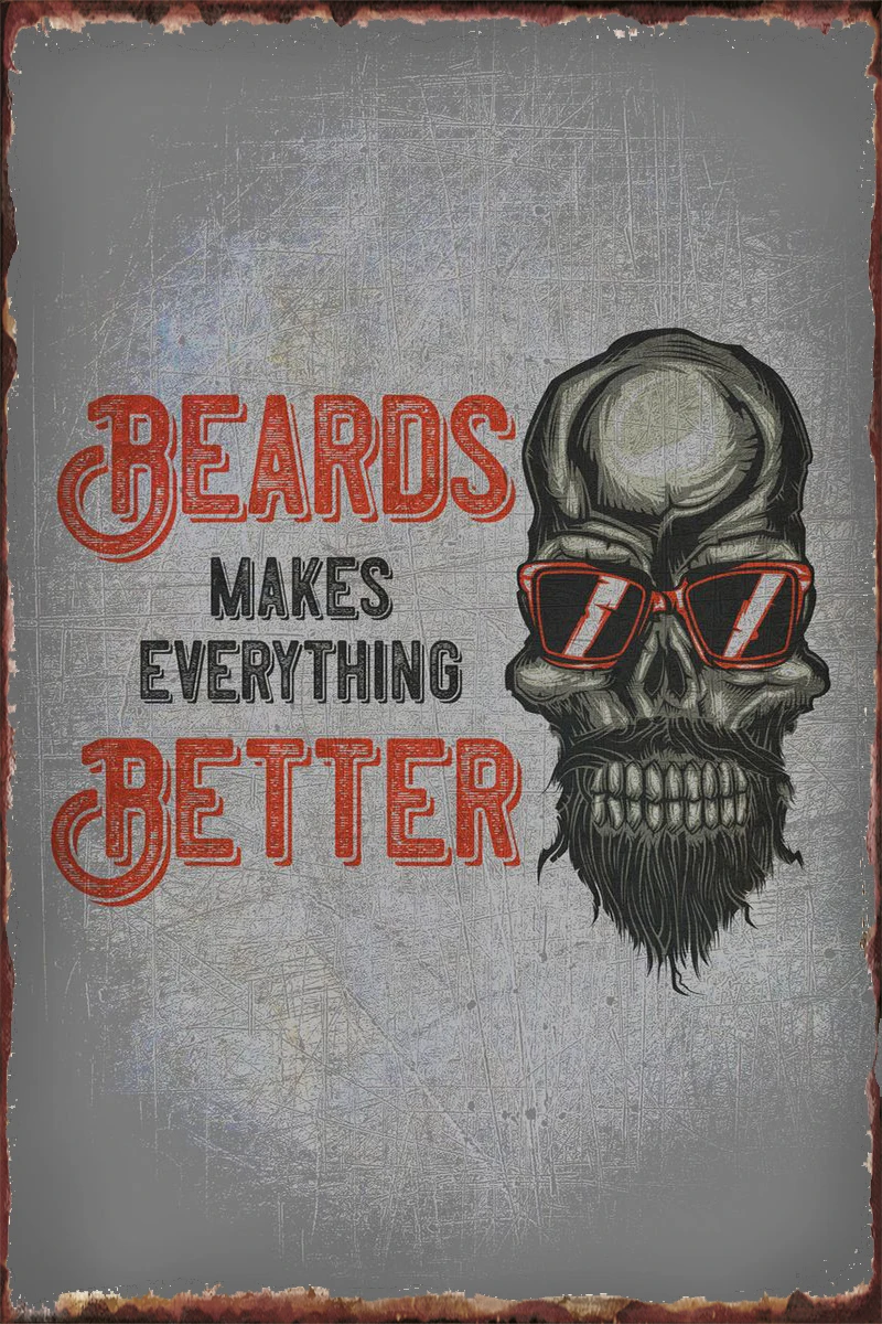 The Beard Ретро Винтажный Металлический Знак Листы Хранения Стены Украшение Для Дома Искусства Клуба Мужской Пещеры Кафе Паб.