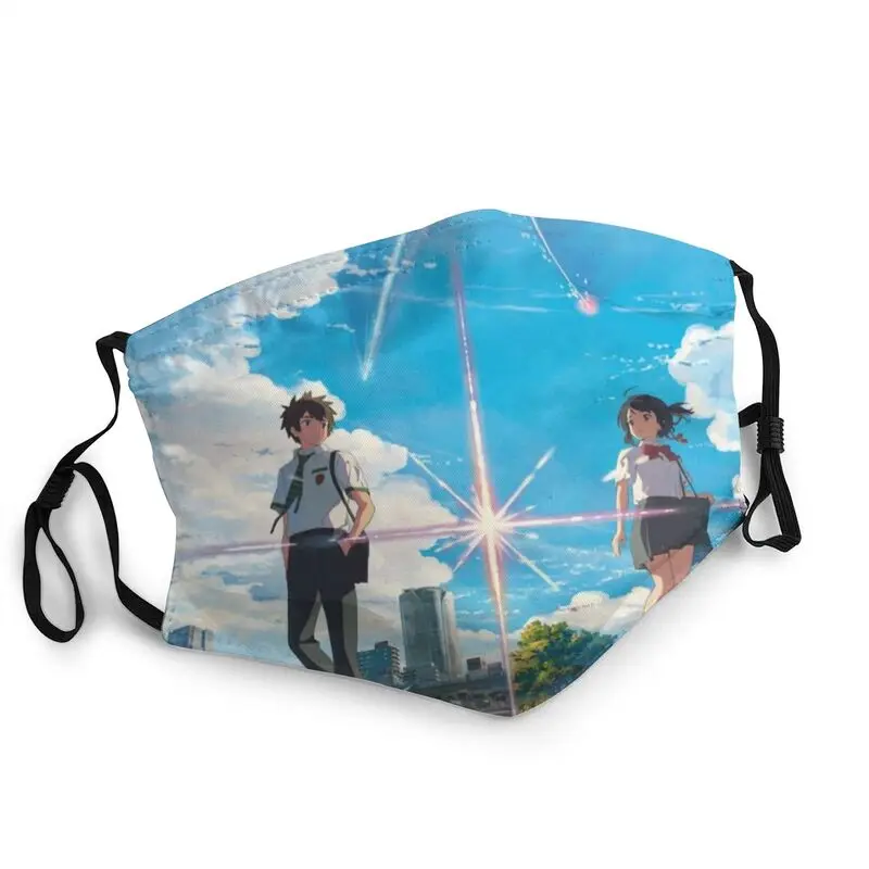

Japanese Manga Your Name Mask Dustproof Washable Anime Kimi No Na Wa Face Mask Protection Cover Respirator Mouth Muffle