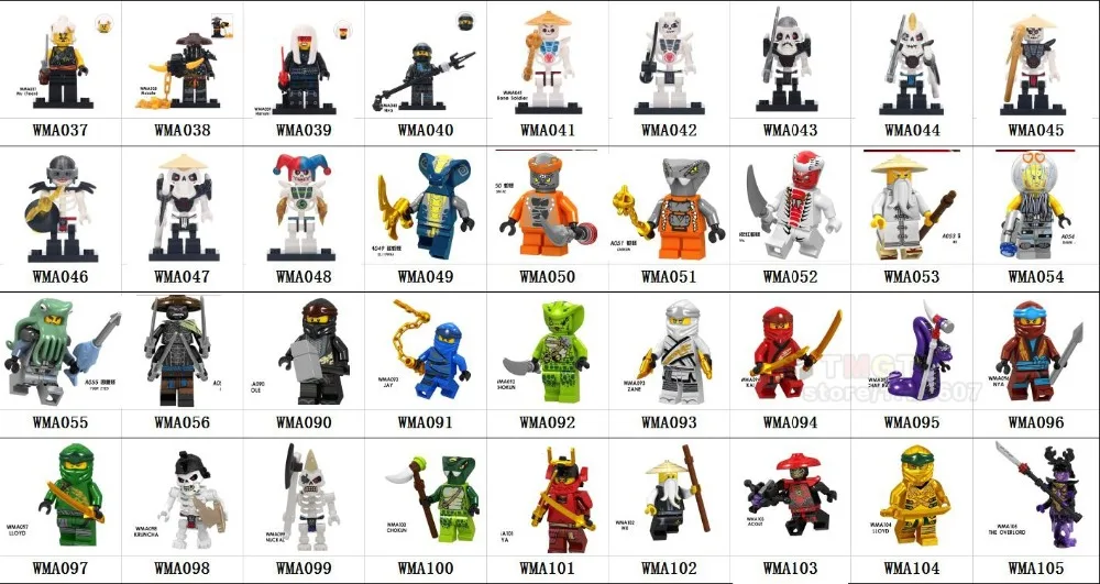 20 шт. Akita строительные блоки Char Archer Warrior GARMADON Swordsman Zane сборные Кирпичи игрушки для детей Подарки GA123-130