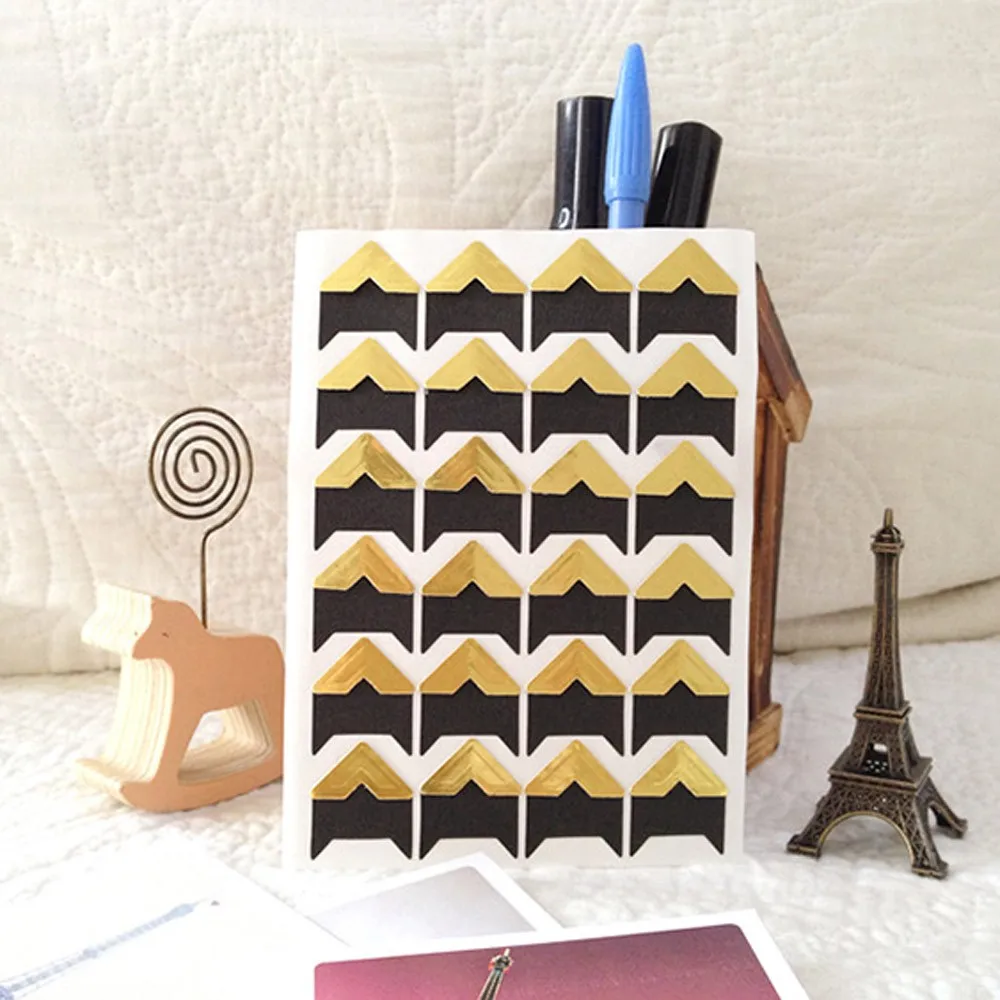 DIY винтажные Угловые крафт бумажные наклейки для фотоальбомов декорационный