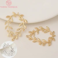 8276cps 23x30mm 24k gold color plated brass hollow flower vine charms pendants high quality for diy jewelry making