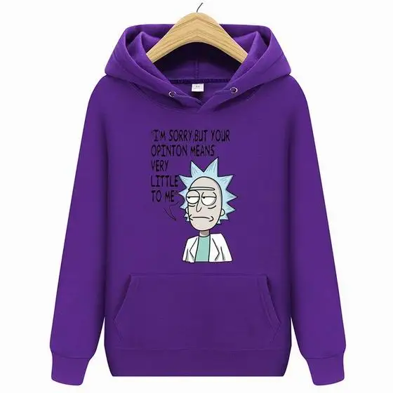 purple Новинка, Мужская брендовая уличная одежда с капюшоном в стиле хип-хоп, мужские толстовки и свитшоты с капюшоном, худи Rick marty, пуловер с капюшоном, одежда - Цвет: purple