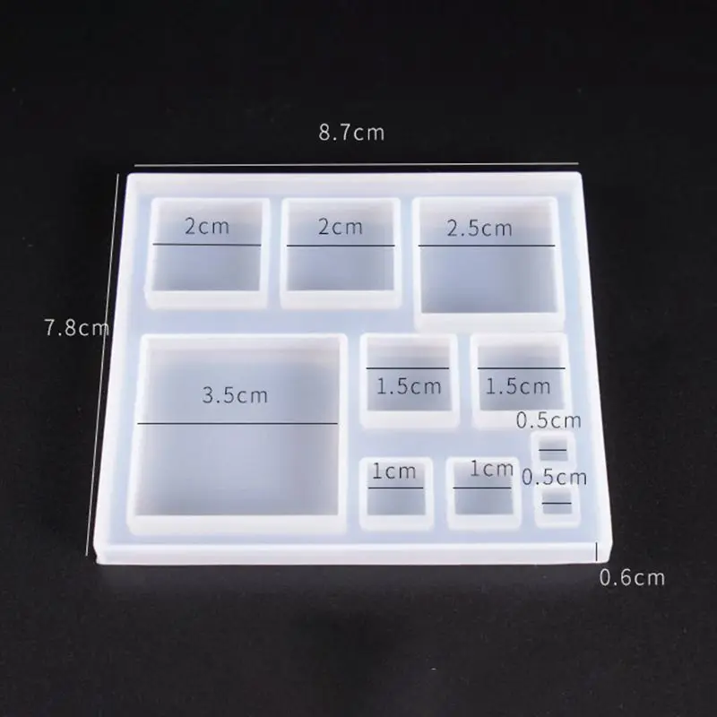 Snowflake/Square Shape Silicone Mold Epoxy Resin Crafts Casting Mold for DIY Craft Keychain Pendants Bag Charm Gift Tags