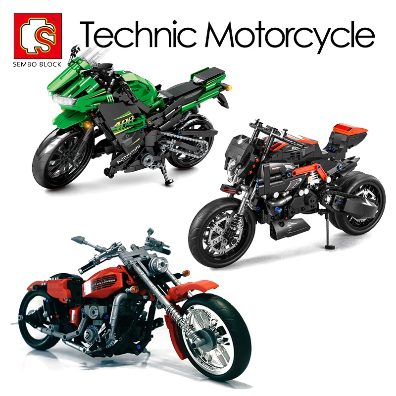 Строительные блоки для мотоциклов SEMBO Technic строительные Harleyed профессиональные